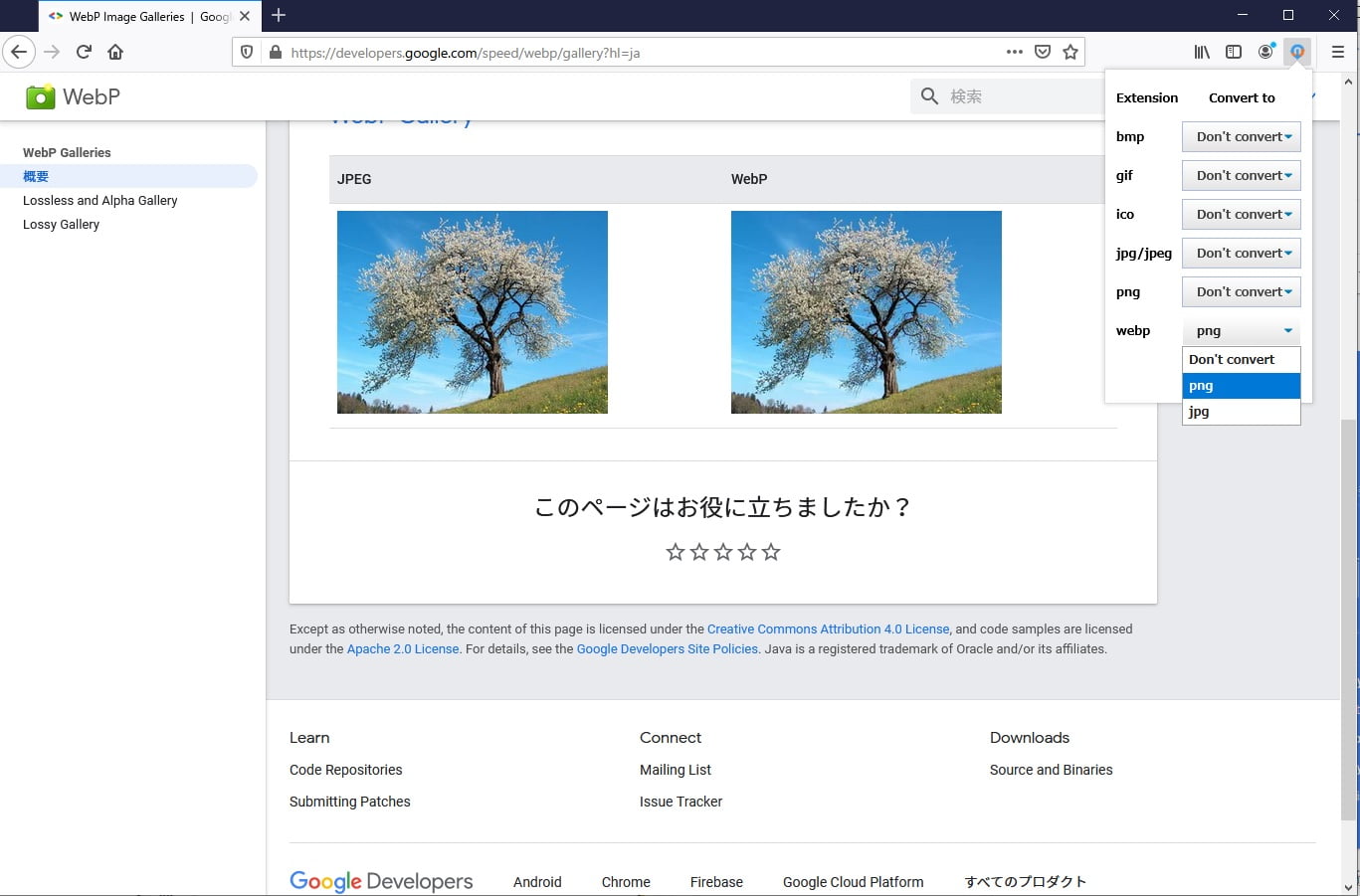 WebP 保存 Firefox WebP image converter
